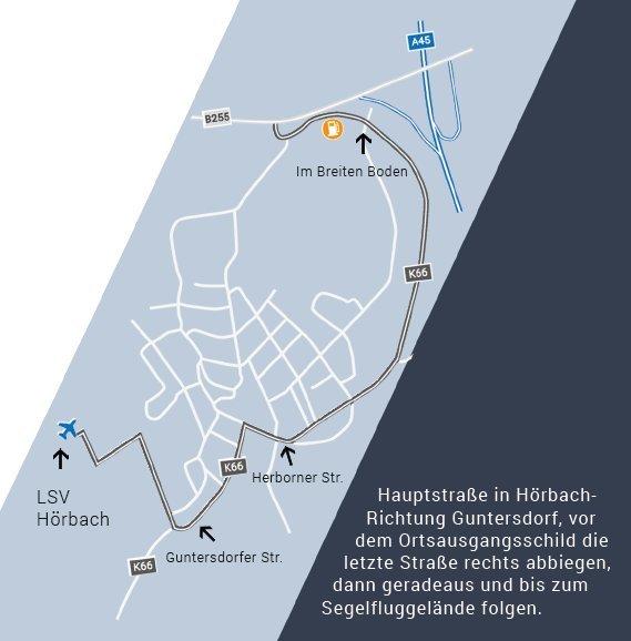 Wegbeschreibung zum Segelfluggelände Hörbach